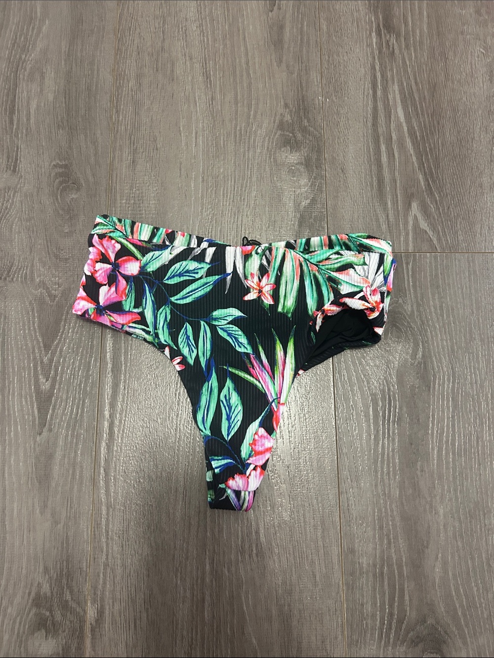 TiniBikini Black Tropical Floral Bikini Bottoms